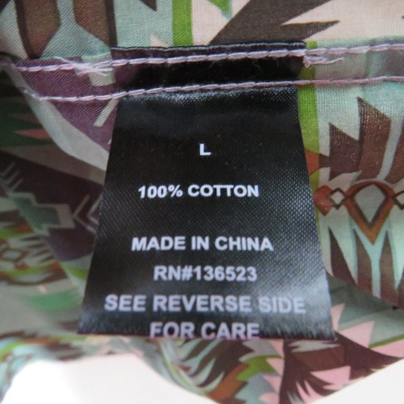 Brooklyn Cloth* Men's Short Sleeve Button Down Curved Hem BOHO Shirt~ Size Large - Picture 4 of 10